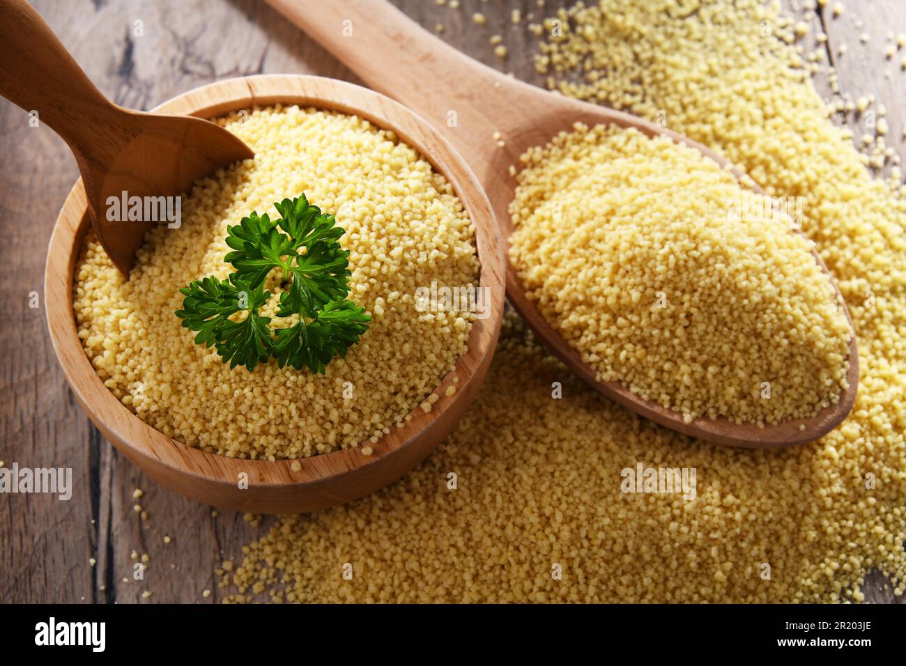 Composition with uncooked couscous Stock Photo Alamy