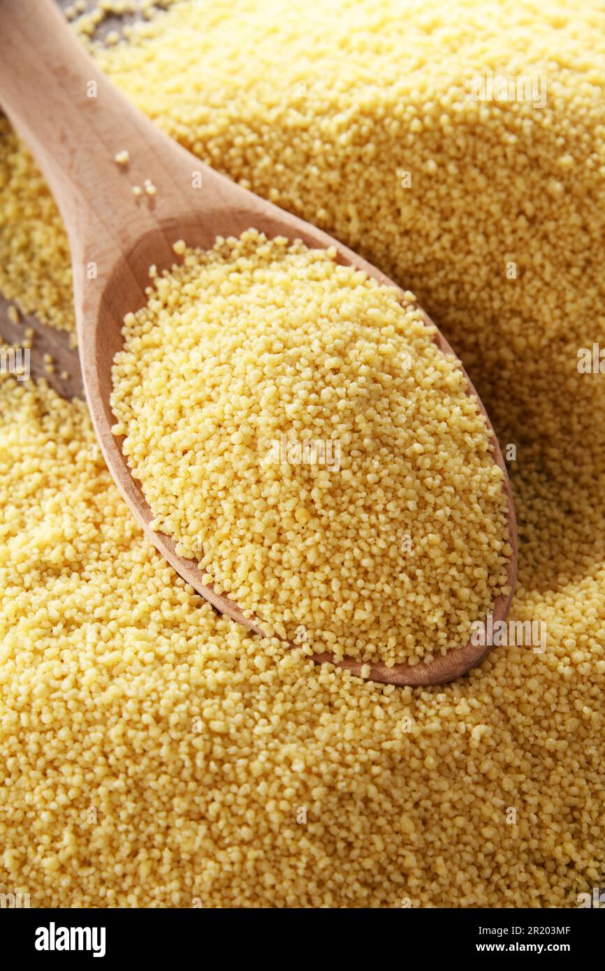 Composition with uncooked couscous Stock Photo Alamy