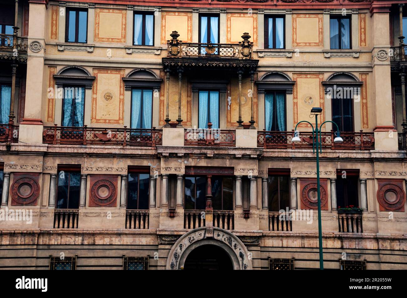 Casa Bottelli located in Piazza Castello in Milan, Italy. Stock Photo