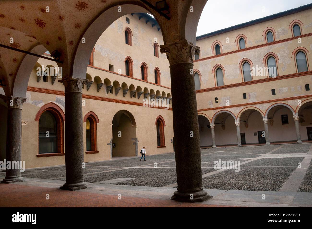 Cortile della Rocchetta at Castello Sforzesco in Milan, Italy Stock ...