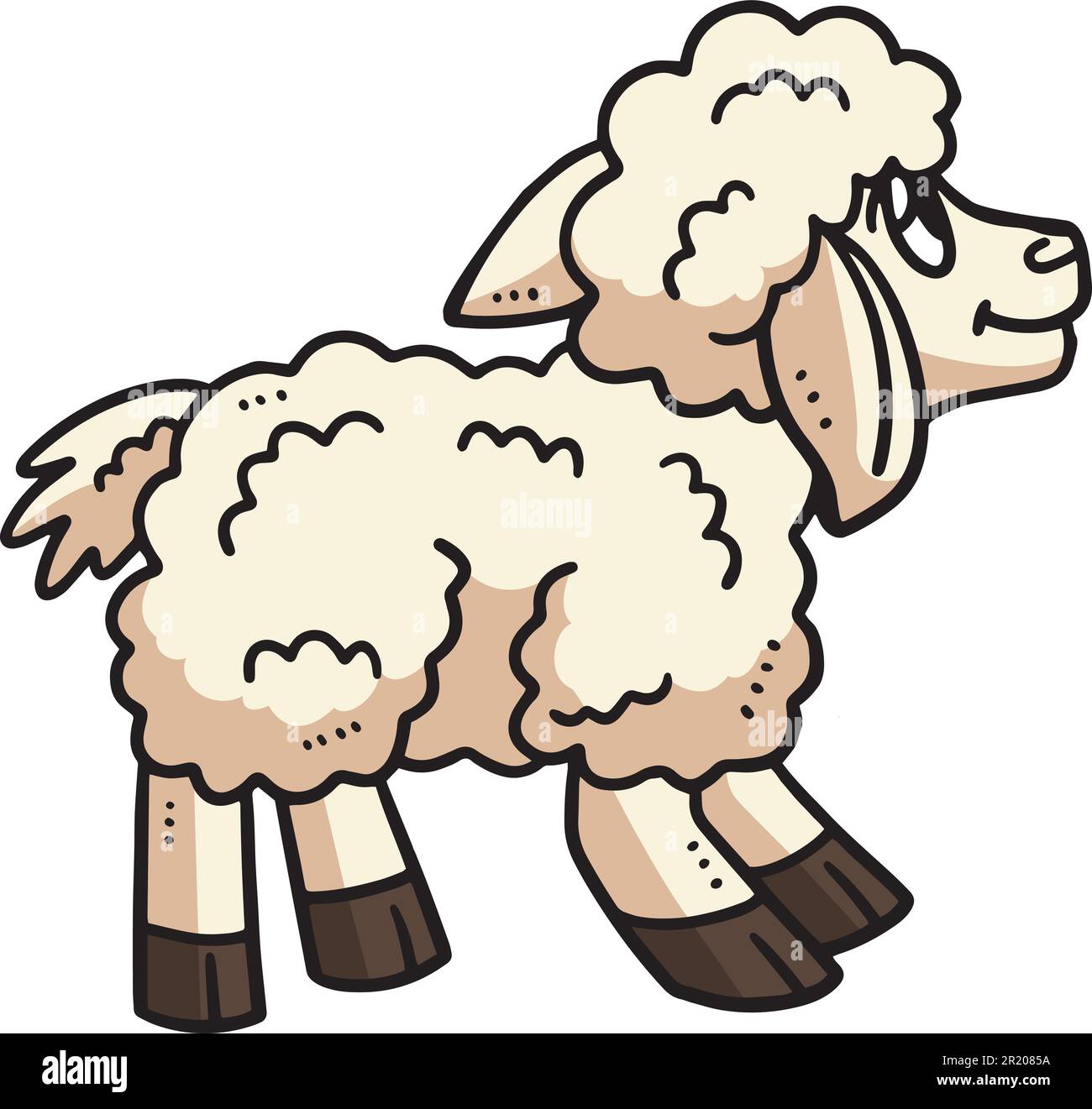 Baby Sheep Cartoon Colored Clipart Illustration Stock Vector