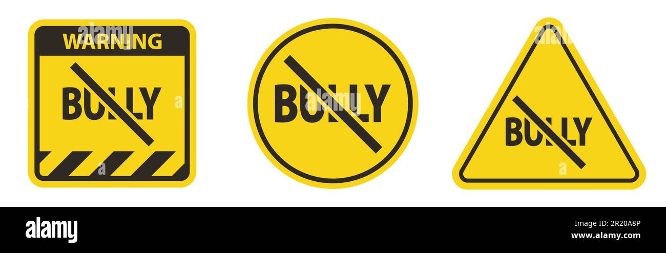 Bullying Sign, No Bully Stock Vector
