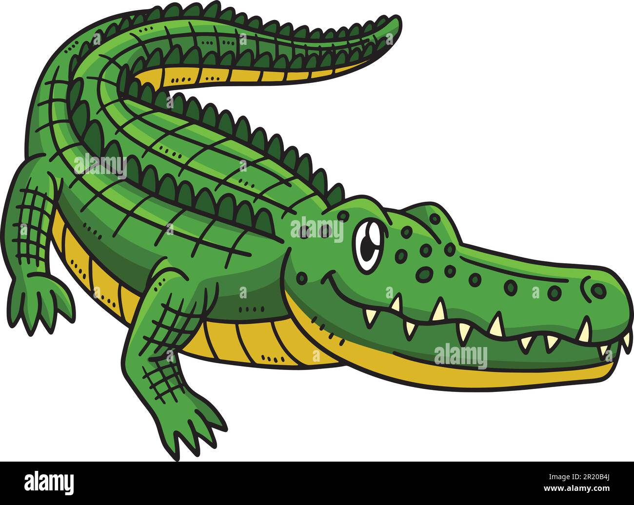 Mother Crocodile Cartoon Colored Clipart  Stock Vector