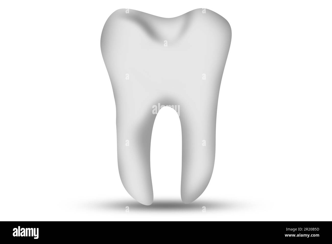 Tooth illustration isolated on white background, 3d rendering Stock Photo