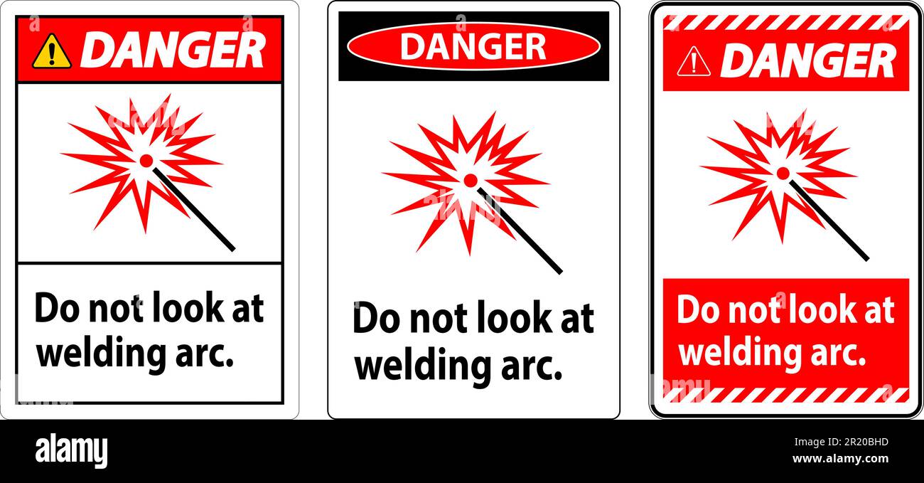 Danger Sign Do Not Look At Welding Arc Stock Vector