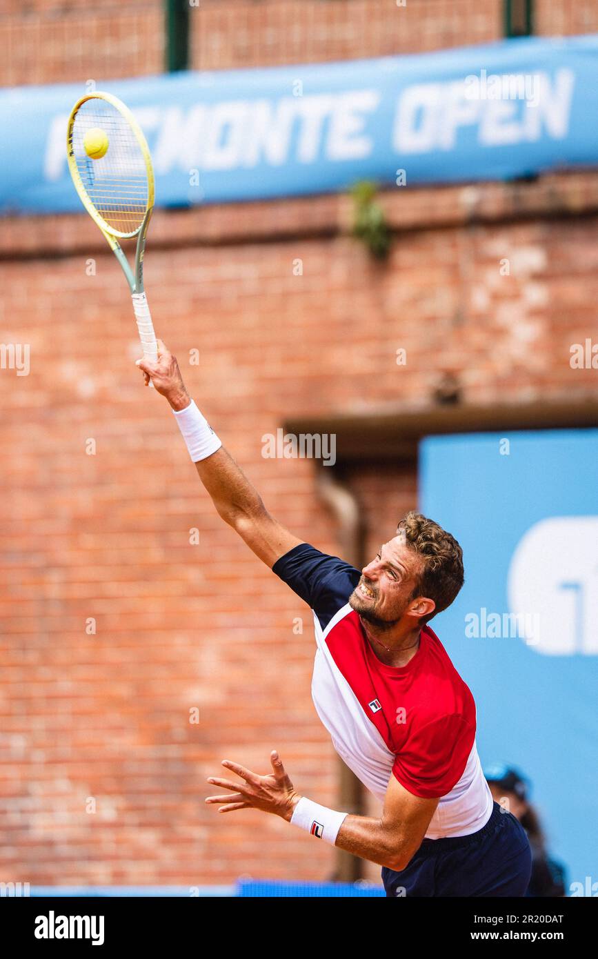 TURIM, TU - 16.05.2023: PIEMONTE OPEN ATP CHALLENGER 175 2O DIA - Tennis -  ATP Challenger Tour - Piemonte Open - Otto Virtanen (FIN) X Stefano  Napolitano (ITA) valid for the first