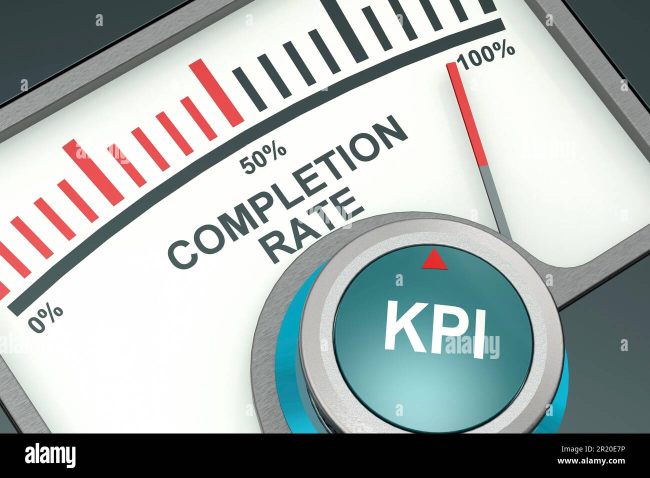 Indicator for completion rate for KPI, 3d rendering Stock Photo Alamy