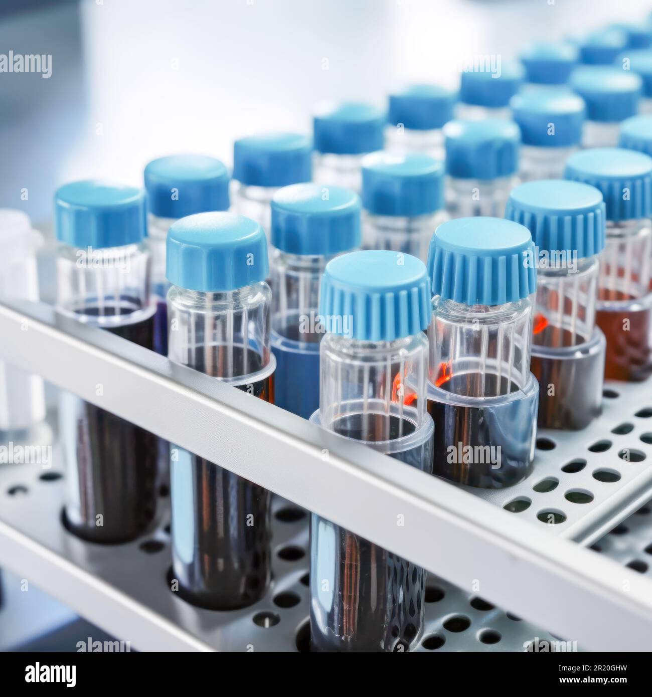 Laboratory equipment, test tubes and various medical devices in