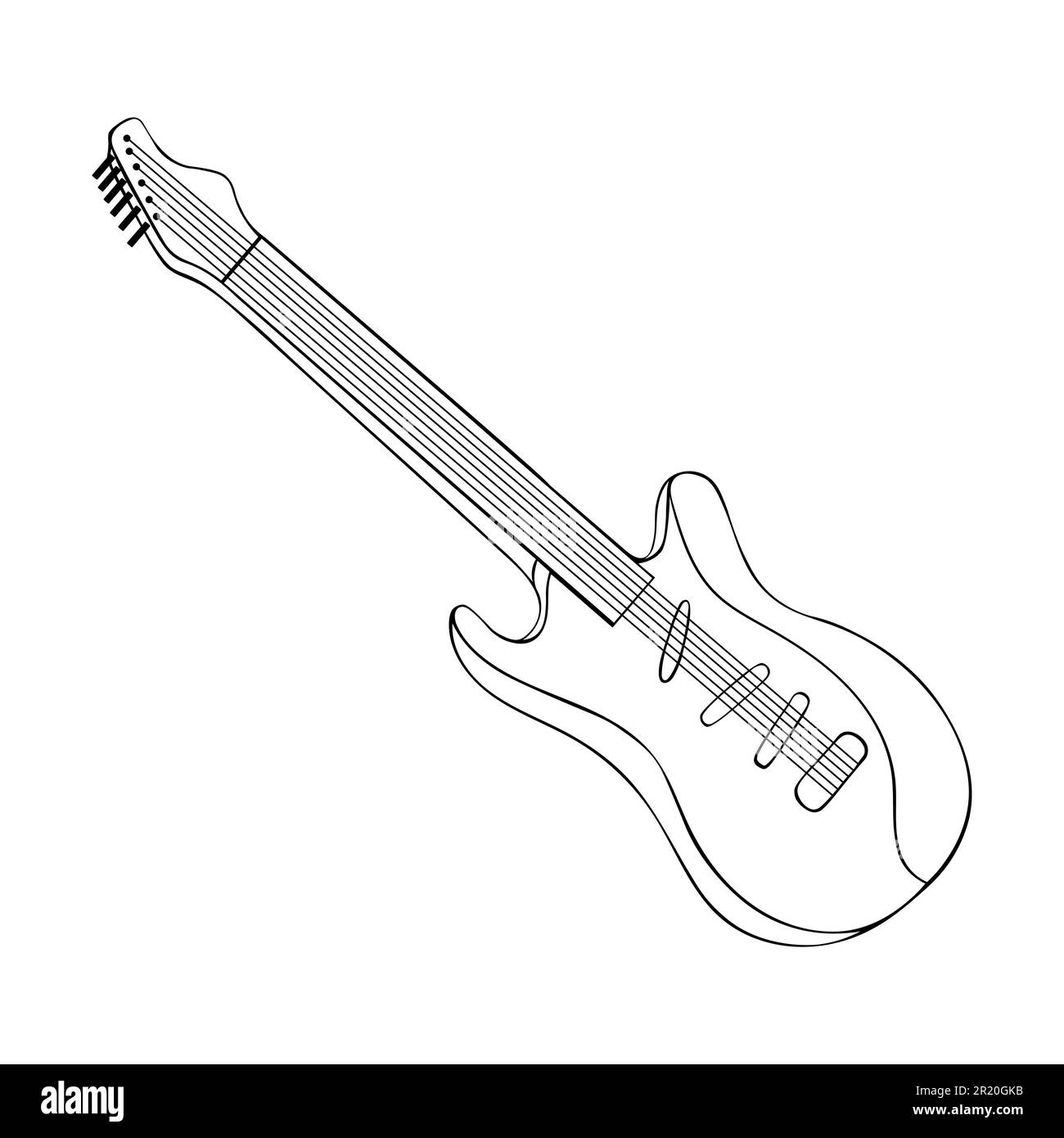 Bass Guitar Vector, Vintage Bass Guitar stock Illustration Stock Vector
