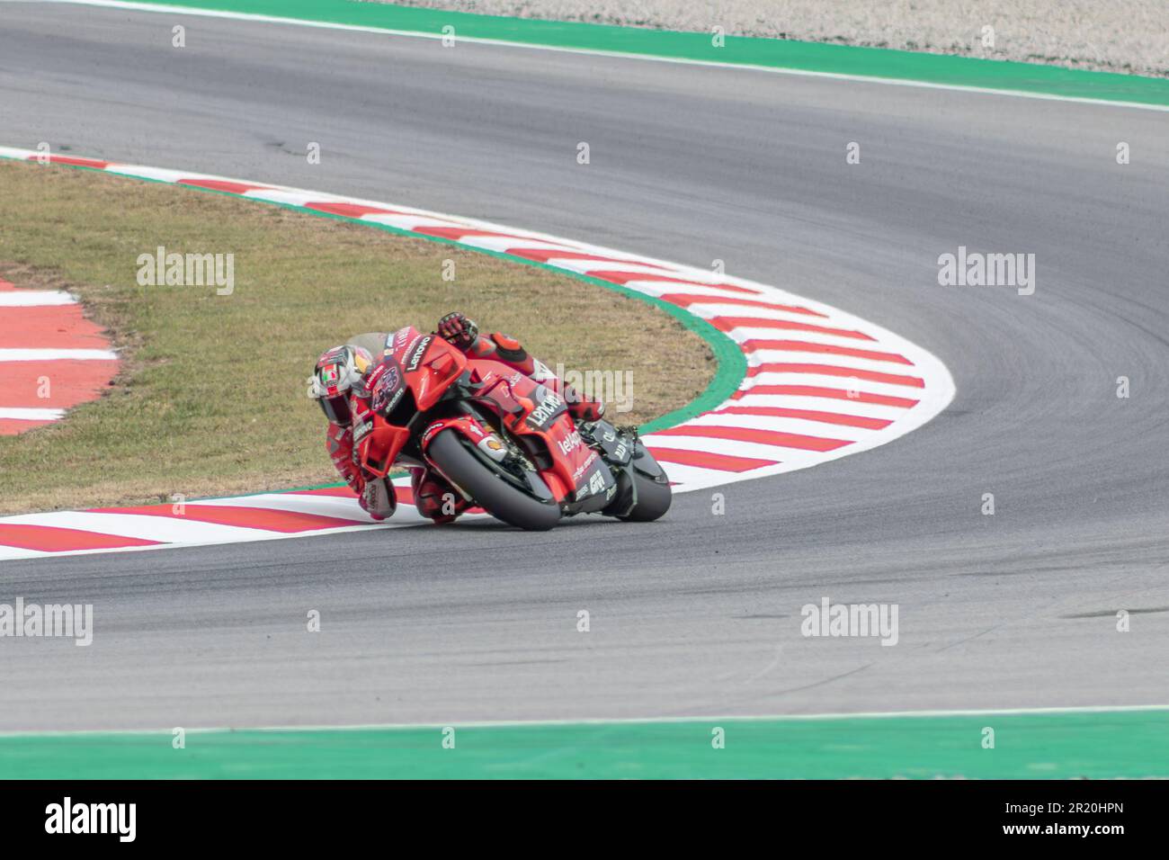 MONTMELLO, SPAIN-JUNE 4, 2021: Jack Miller (Jackass) on his #43 Ducati Desmosedici GP (Ducati Lenovo Team), 2021 MotoGP World Championship Stock Photo