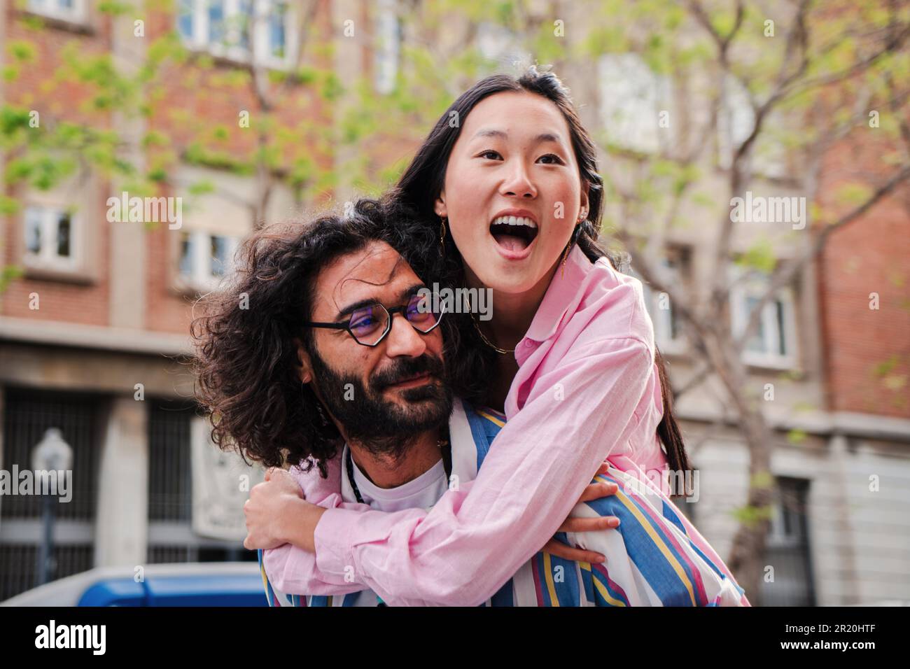 Beautiful Young Girl Giving Piggyback Ride To Stock Photo - Image of  beauty, good: 43889816