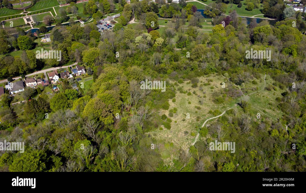 Aerial Photography looking down at Coxhill Mount, Kearsney, Kent Stock Photo