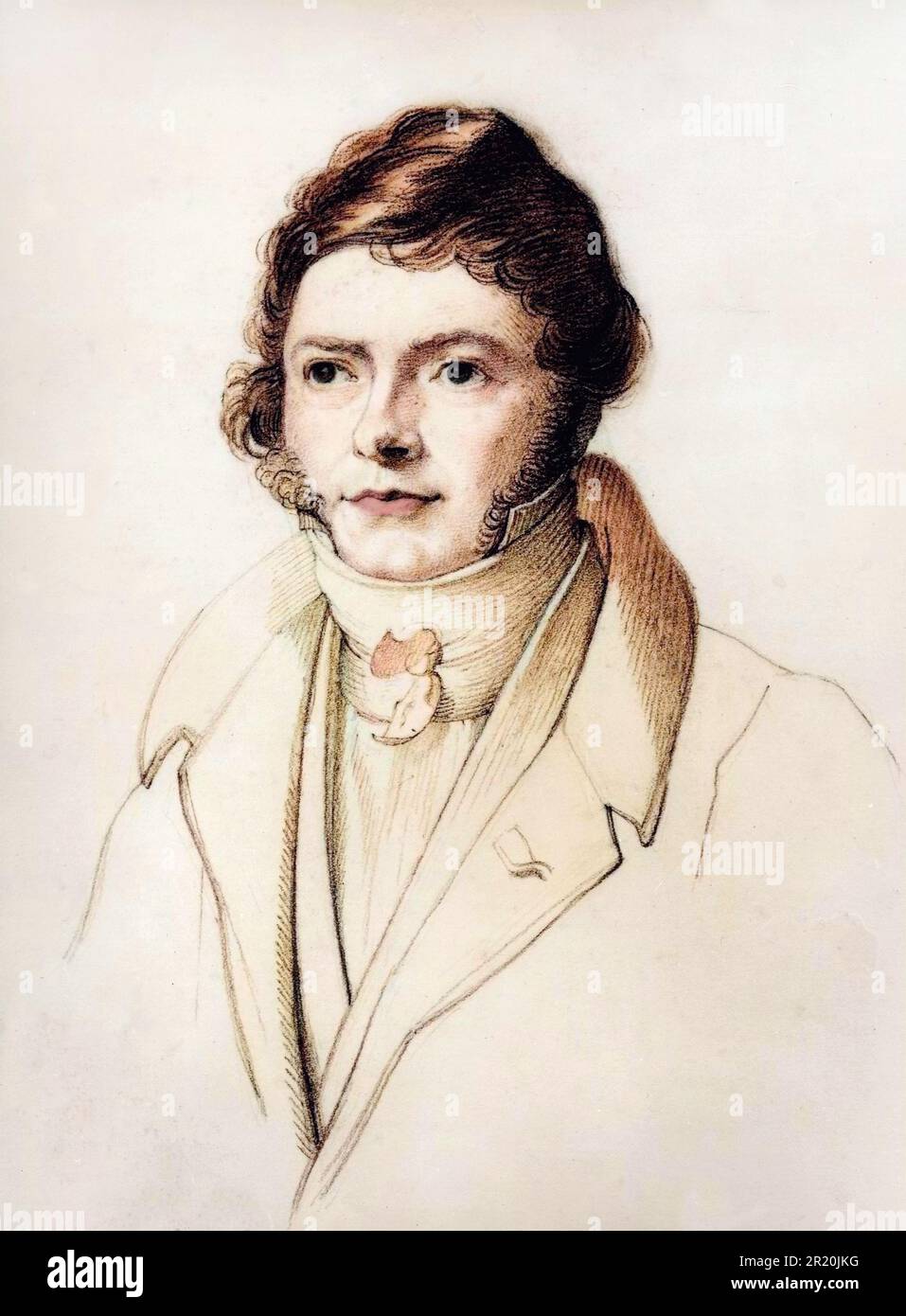 Portrait de Jean François Champollion le jeune (1790-1832), orientaliste - d'apres Vogel von Vogelstein Stock Photo