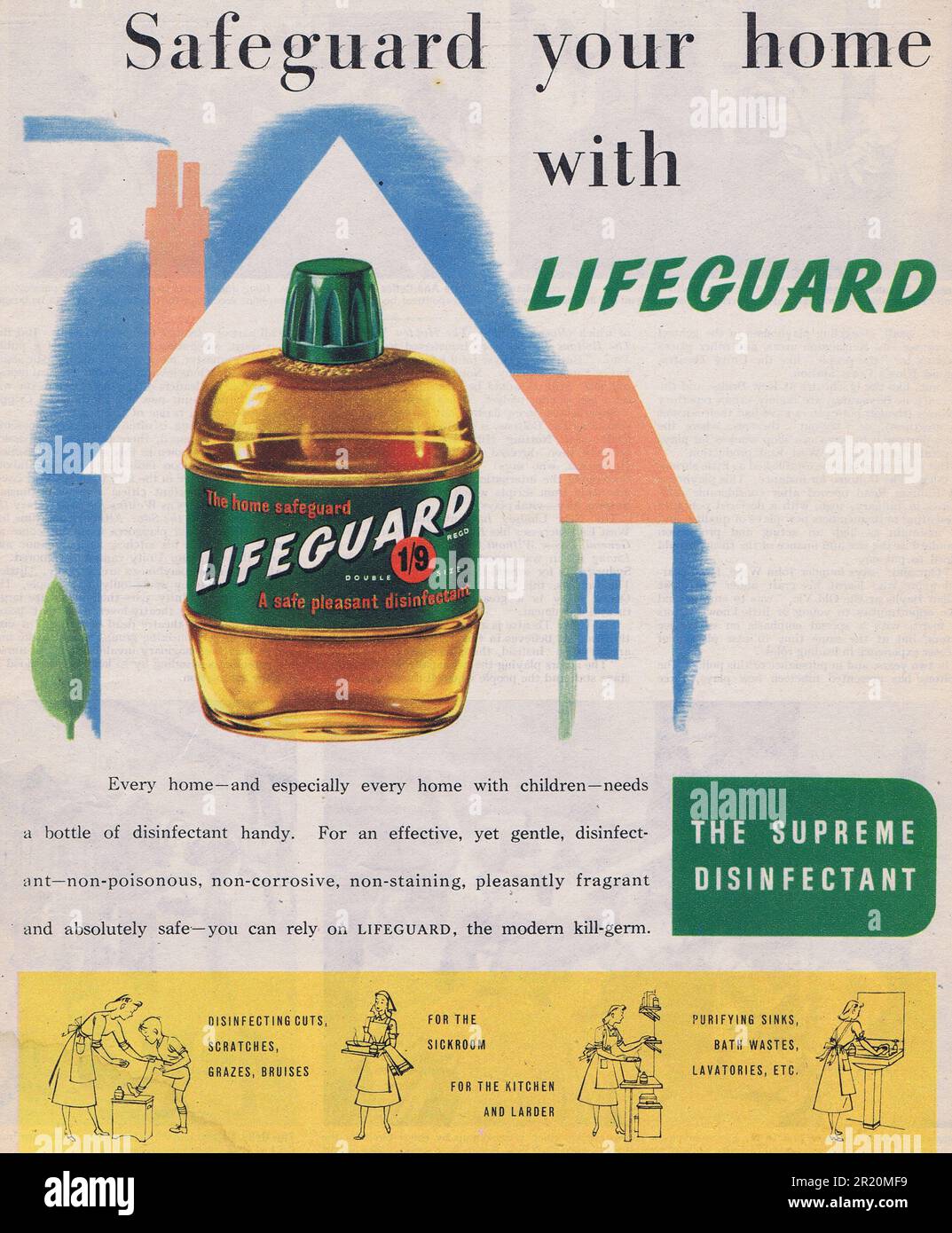 Lifeguard Disinfectant Advertisement c1950s. Photo  by Hector Archive Stock Photo