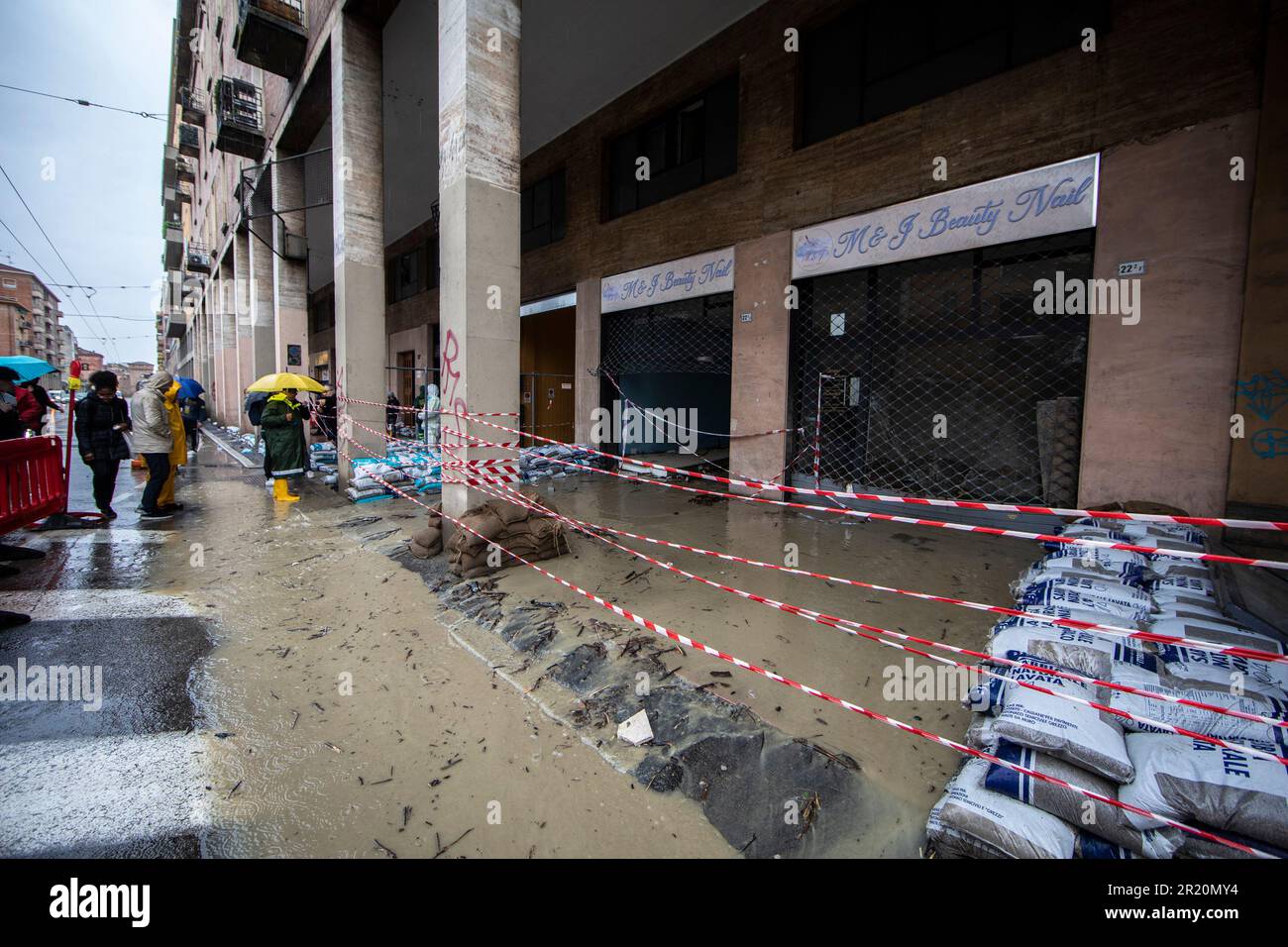 Bologna, Italy. 16th May, 2023. Bad weather due to heavy rainfall