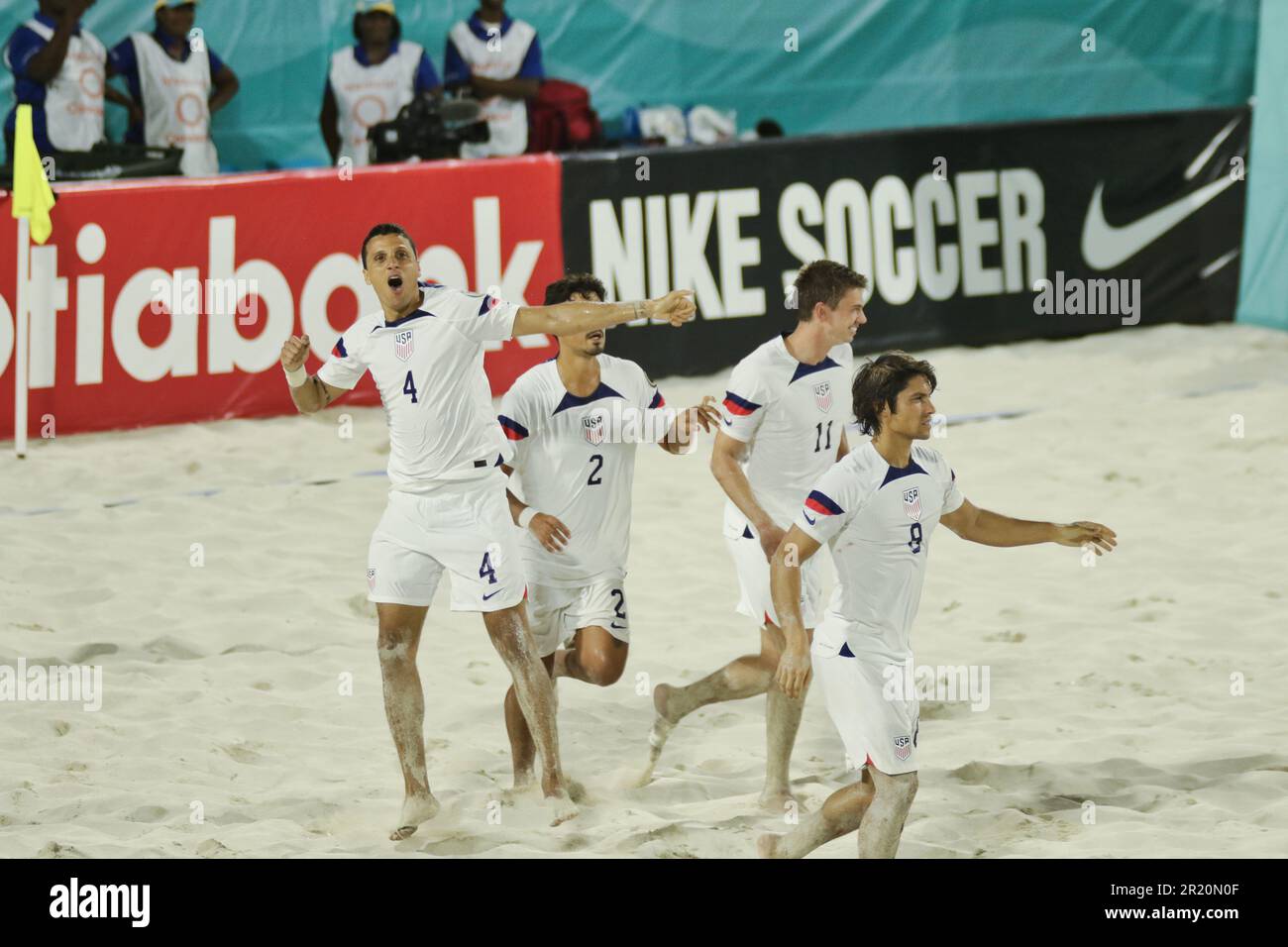 USA vs Mexico Beach Soccer Championship in Nassau The Bahamas Stock Photo