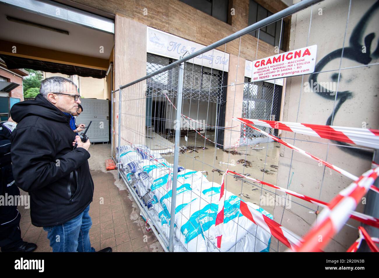 Bologna, Italy. 16th May, 2023. Bad weather due to heavy rainfall