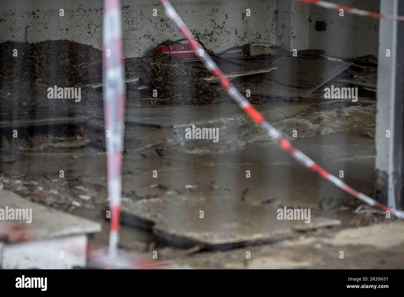 Bologna, Italy. 16th May, 2023. Bad weather due to heavy rainfall