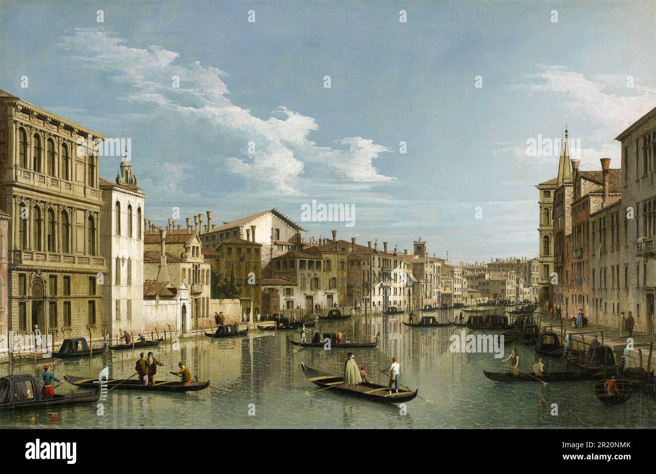 The Grand Canal in Venice from Palazzo Flangini to Campo San Marcuola, 1740, Italy, by Canaletto, Giovanni Antonio Canall, Historic, digitally restored reproduction from an 18th or 19th century original  /  Der Canal Grande in Venedig vom Palazzo Flangini zum Campo San Marcuola, 1740, Italien, von Canaletto, Giovanni Antonio Canall, Historisch, digital restaurierte Reproduktion von einer Vorlage aus dem 18. oder 19. Jahrhundert Stock Photo