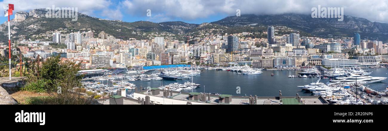 Monaco Ville Monaco April 20th 2023 A View Of Port Hercules The monaco-ville-monaco-april-20th-2023-a-view-of-port-hercules-the