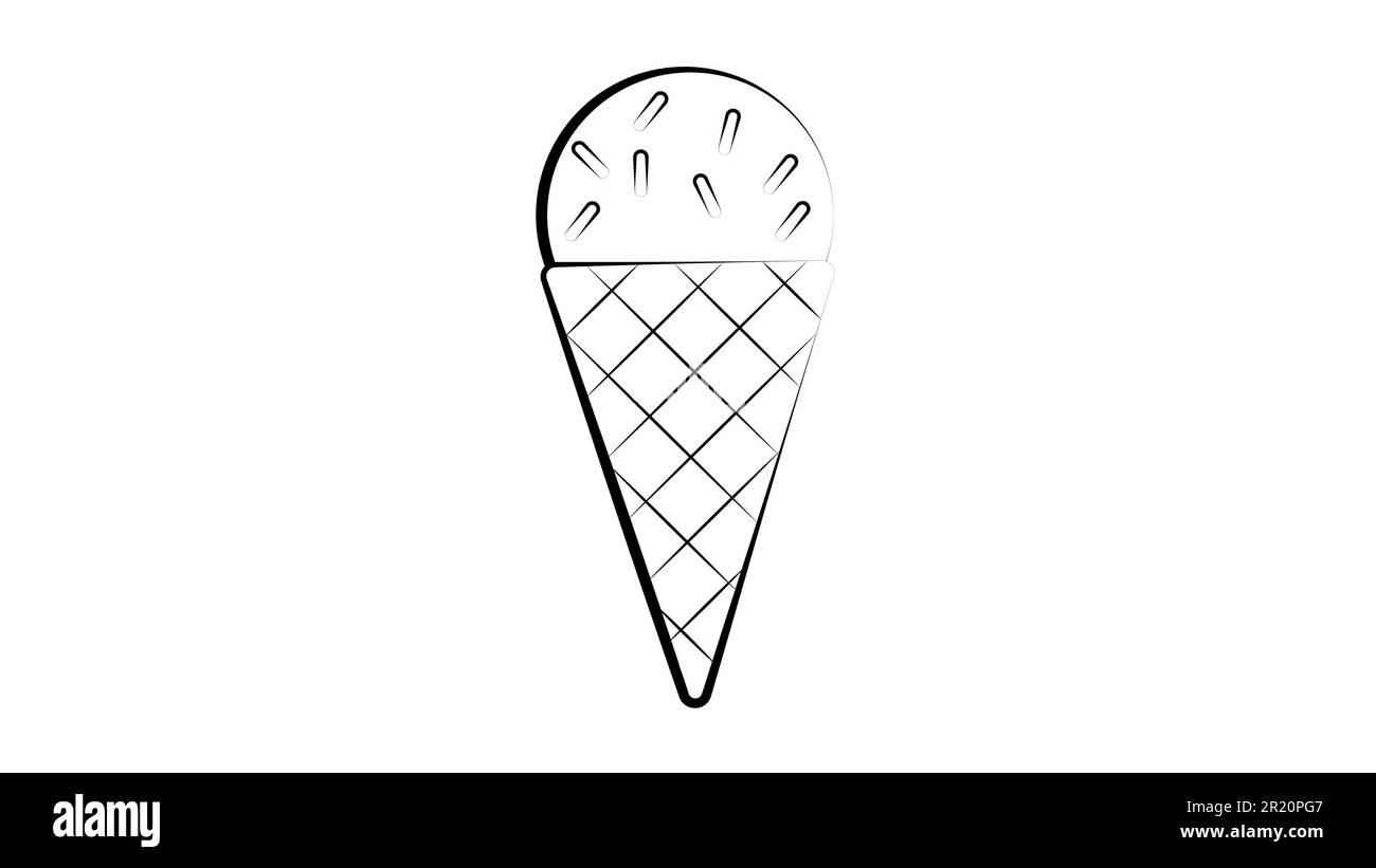ice cream sweet, milk in a waffle cup, on a white background, vector