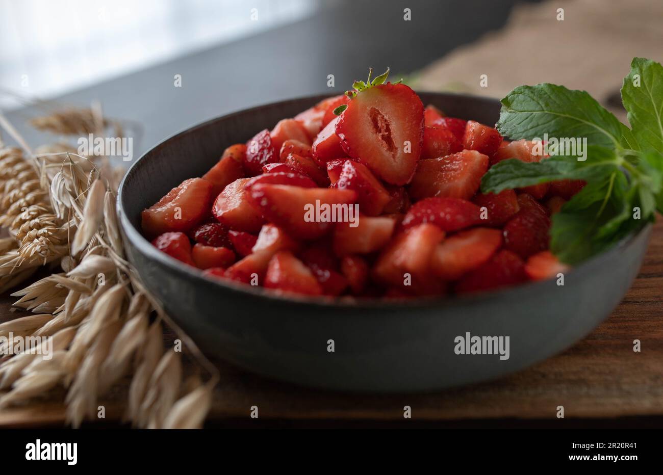Strawberries in a bowl Stock Photo