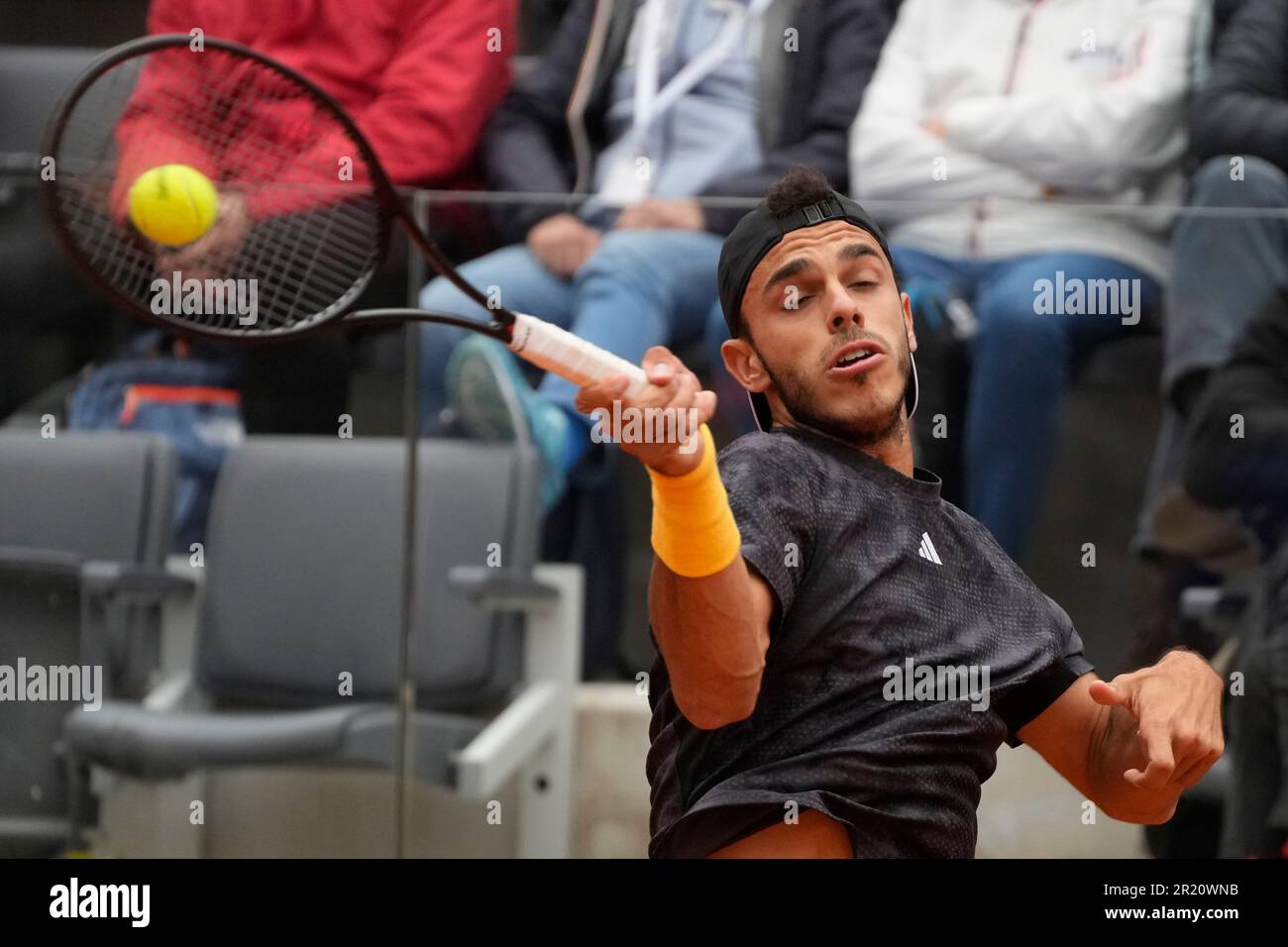 Argentinas Francisco Cerundolo returns the ball to Italys Jannik Sinner during their match at the Italian Open tennis tournament, in Rome, Tuesday, May 16, 2023