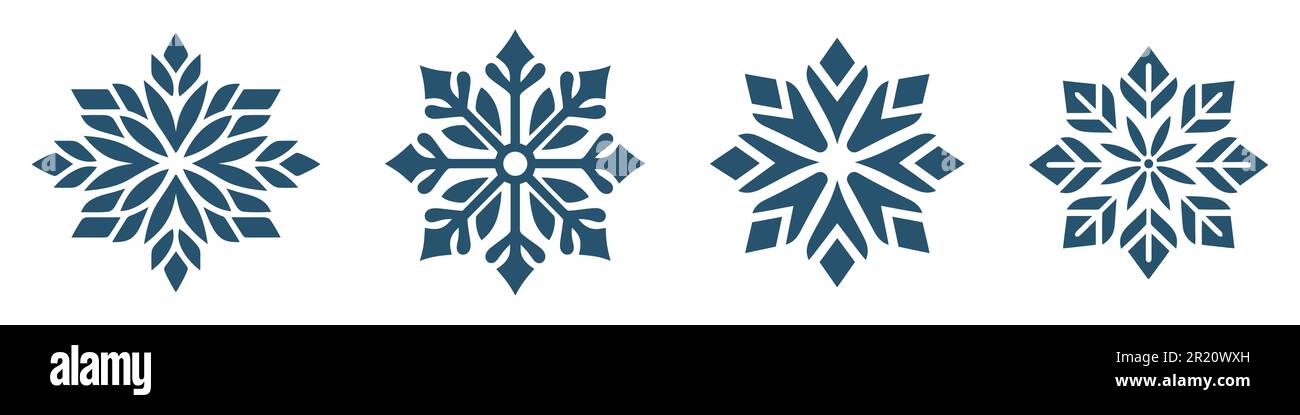 Set of vector snowflakes. Vector illustration on white background Stock ...