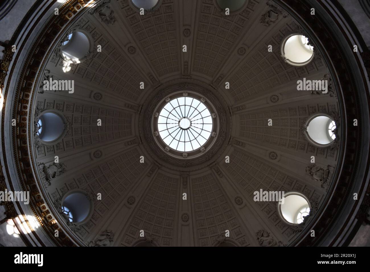 The grand domed ceiling of the Berlin Palace. Stock Photo