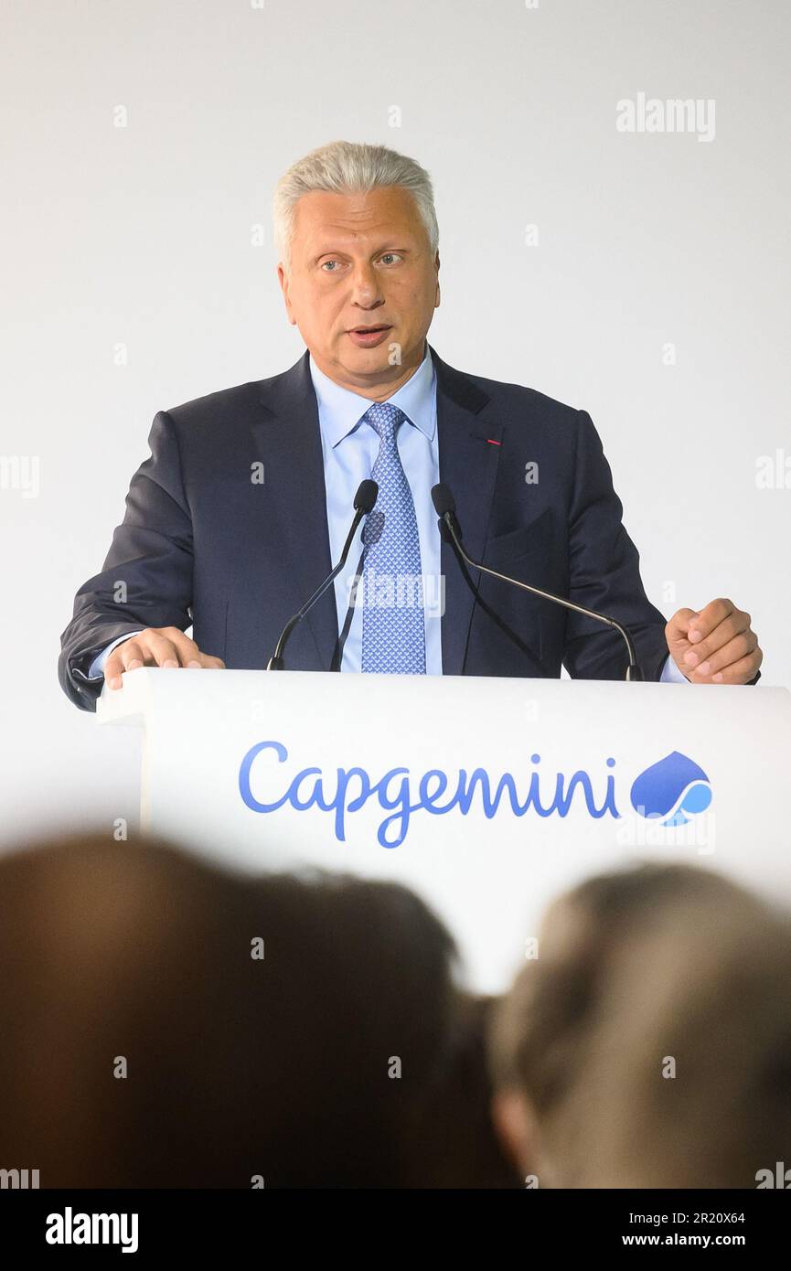 Paris, France. 16th May, 2023. Aiman Ezzat, Directeur General, during the general meeting of Capgemini at the Pavillon Gabriel in Paris, France on May 16, 2023. Photo by Laurent Zabulon/ABACAPRESS.COM Credit: Abaca Press/Alamy Live News Stock Photo