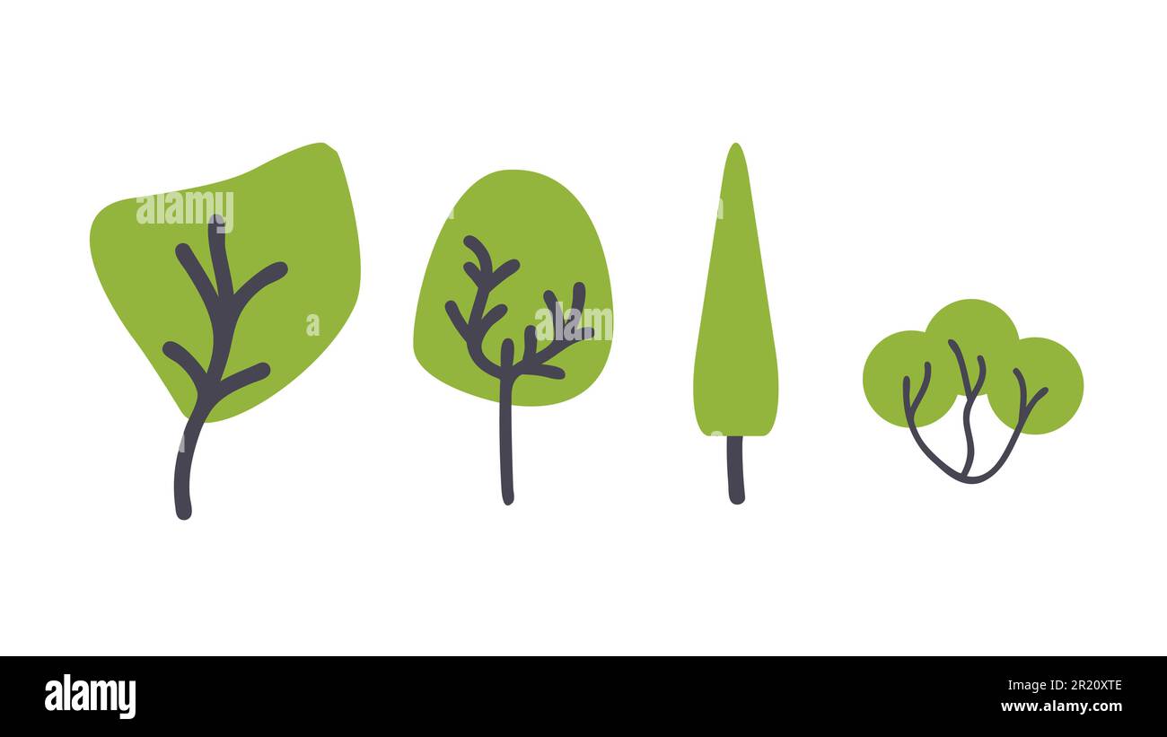The green forest woods trees Stock Vector Images - Alamy