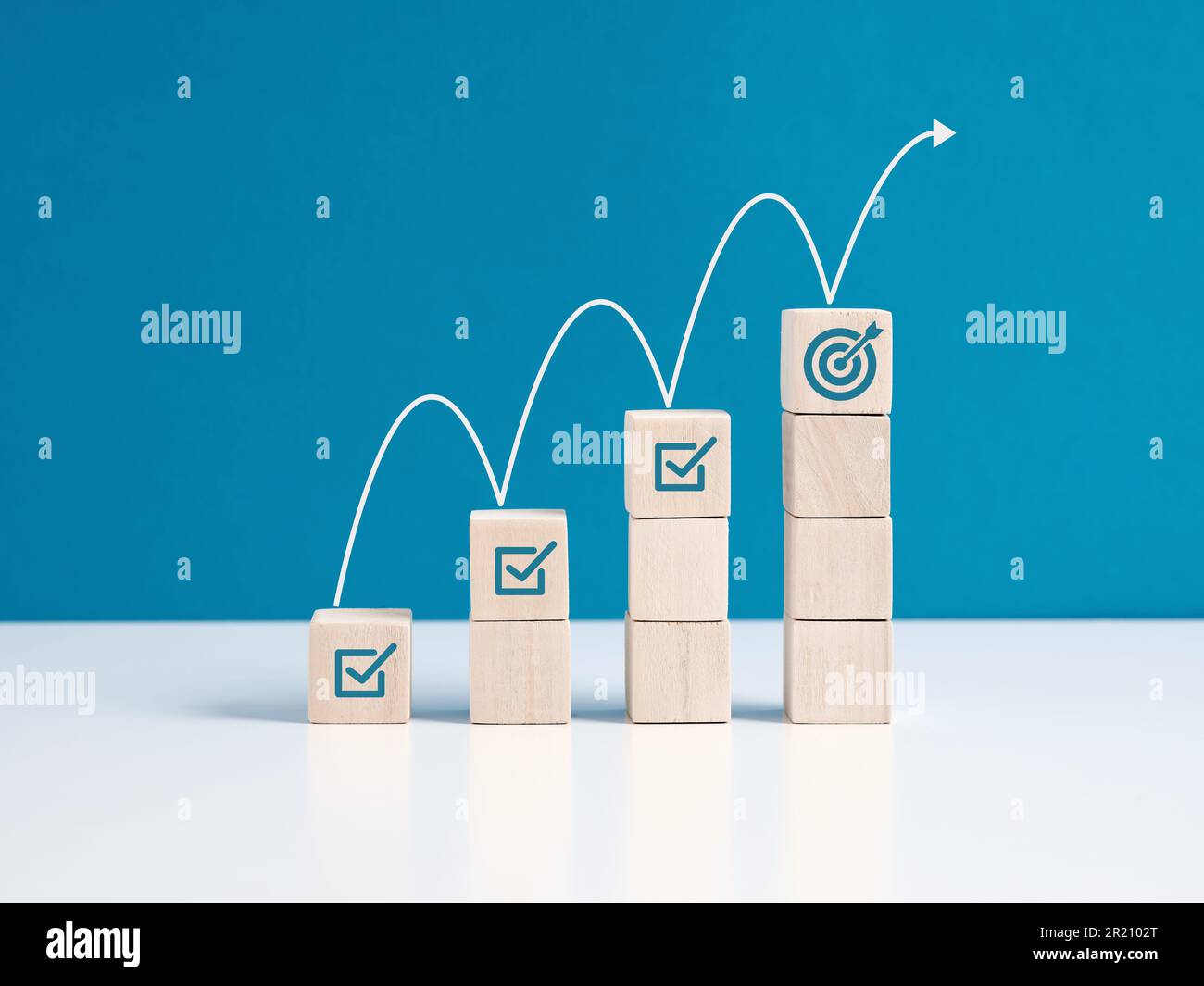 Steps for goal achievement and business success. Project tracking and ...
