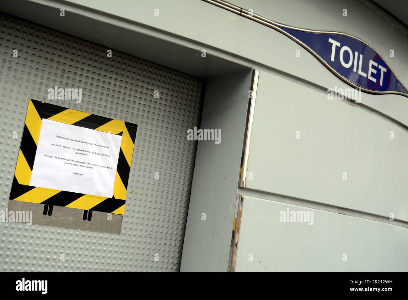 Photograph showing how public toilets, in Essex, were closed during the