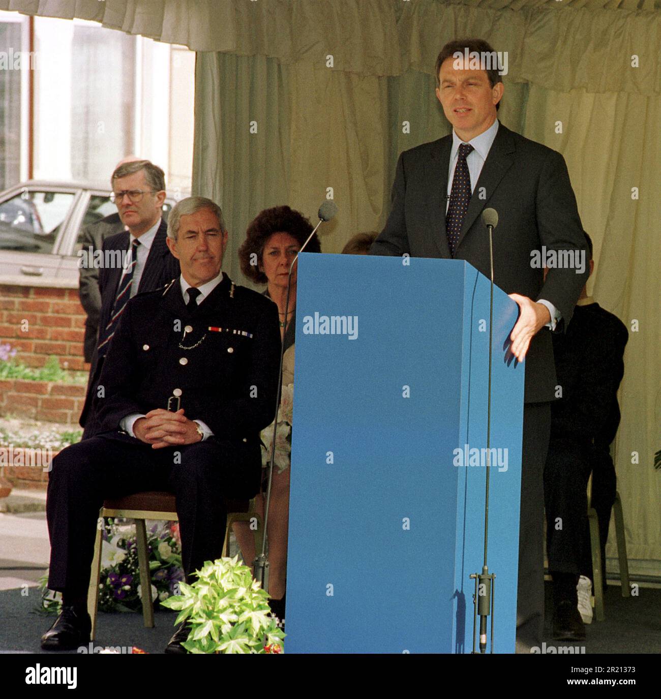 Photograph of Tony Blair with his wife Cherie Blair attending an event
