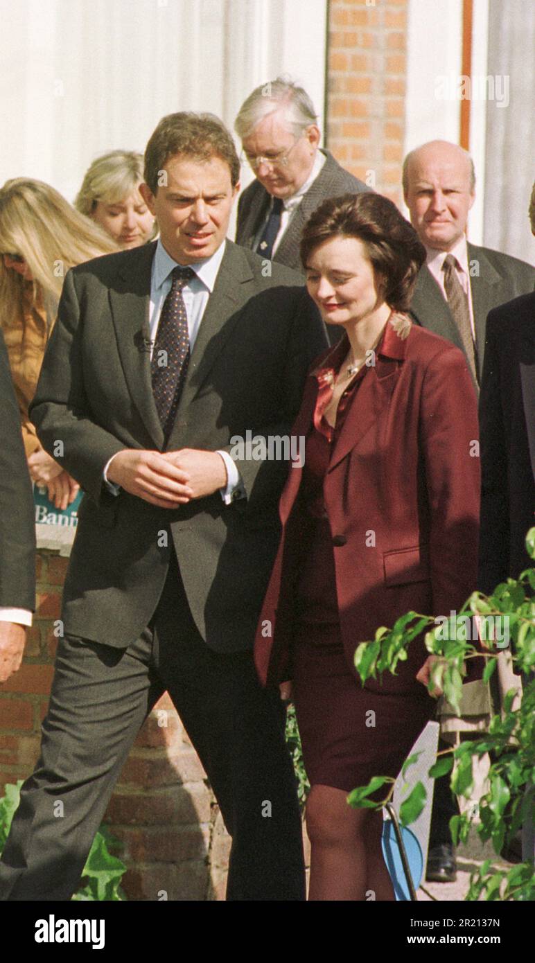 Photograph of Tony Blair with his wife Cherie Blair attending an event