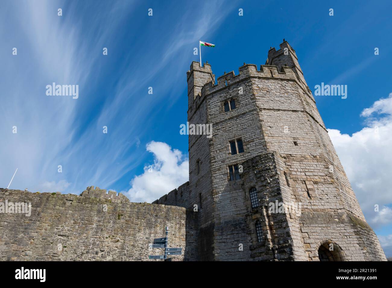 The Eagle Tower, Caernarfon Castle, Gwynedd, North Wales Stock Photo