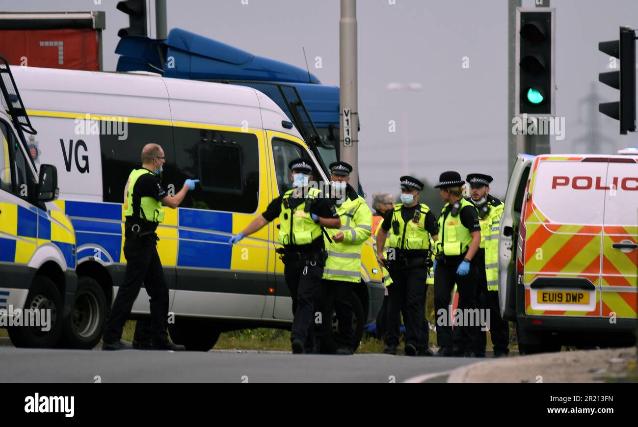 Heavy traffic built up as Climate Change protesters from Insulate
