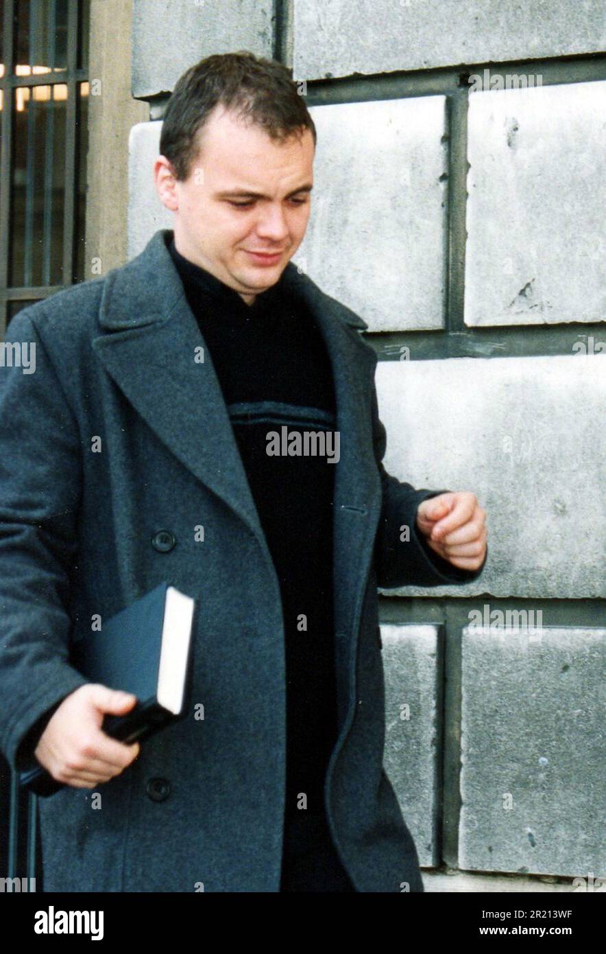 Gary Dobson arriving at court on 2 November, 2000. David Norris and Gary Dobson appear at Chelmsford Magistrates Court, Essex on charges of theft. The two men later pleaded guilty to stealing 14 beer kegs valued at £1,000. Each fined £100 with £60 costs. Norris and Dobson were named among the five suspects in the murder of Stephen Lawrence. The pair were both subsequently found guilty of Lawrence's murder. They were sentenced on 4 January 2012 to an equivalent of a life sentence for an adult, with minimum terms of 15 years and 2 months for Dobson and 14 years and 3 months for Norris. Stock Photo