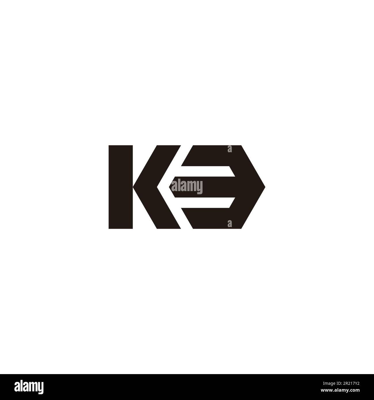 Letter K number 3 hexagon geometric symbol simple logo vector Stock Vector