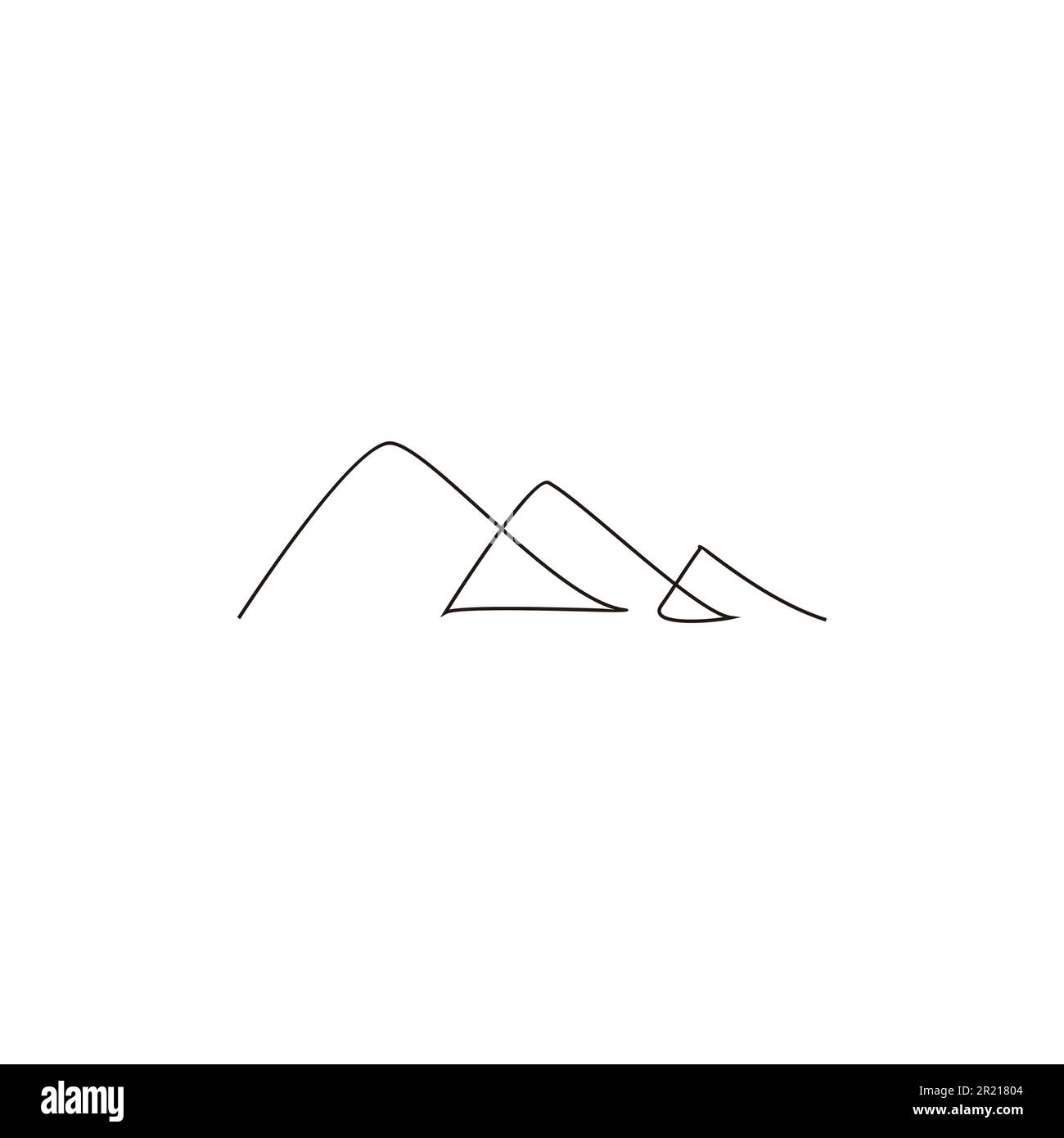 Mountains, line, connect geometric symbol simple logo vector Stock Vector
