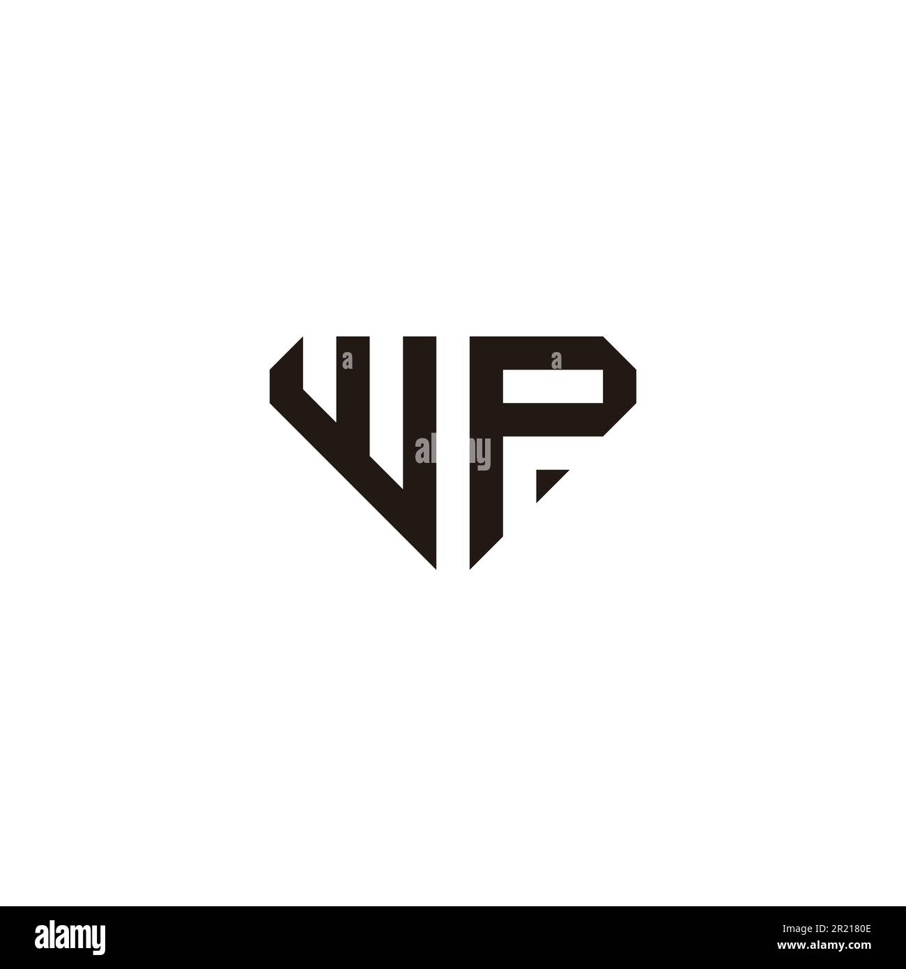 Letter w and p diamond geometric symbol simple logo vector Stock Vector ...