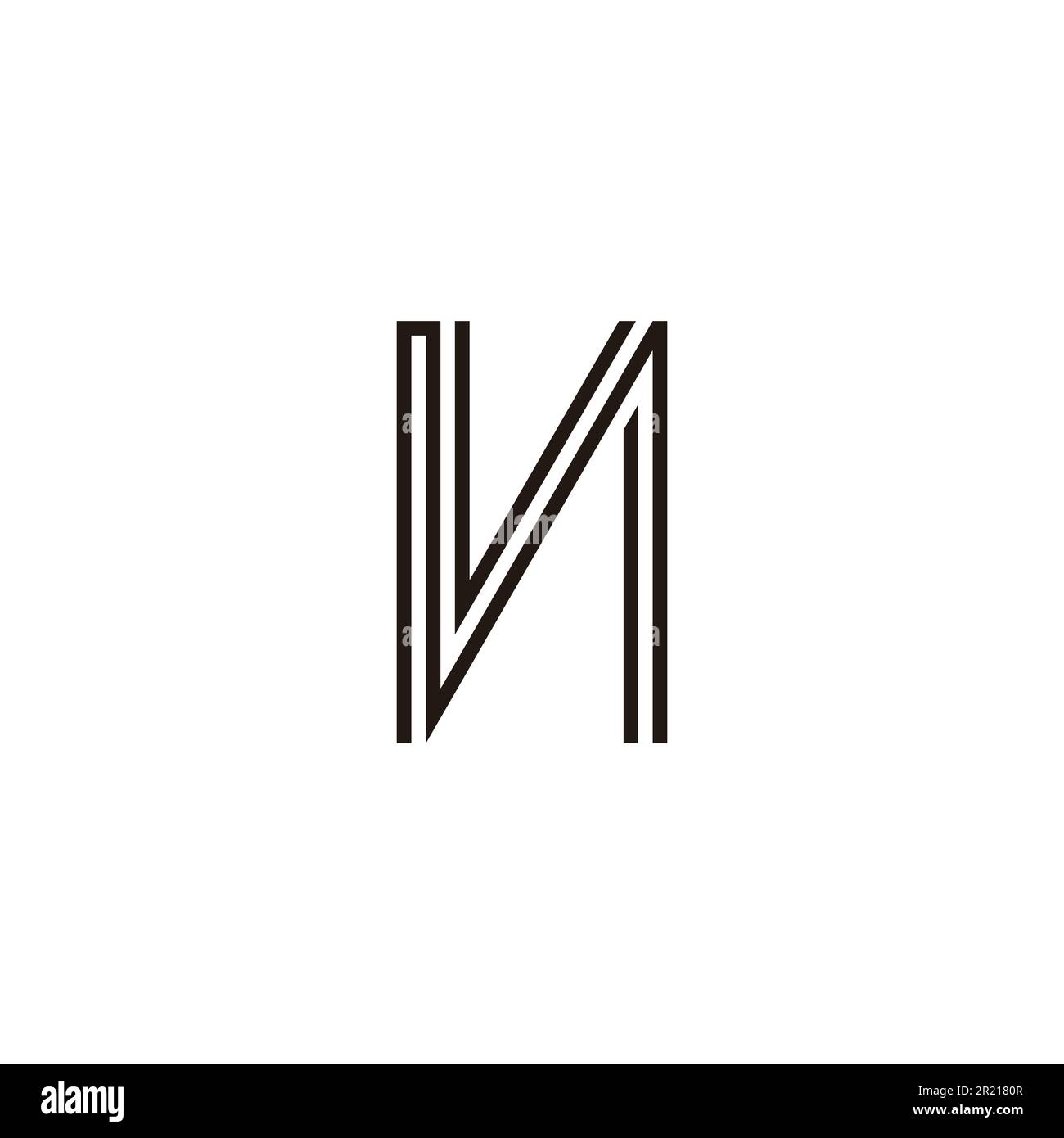 Letter M and v lines geometric symbol simple logo vector Stock Vector