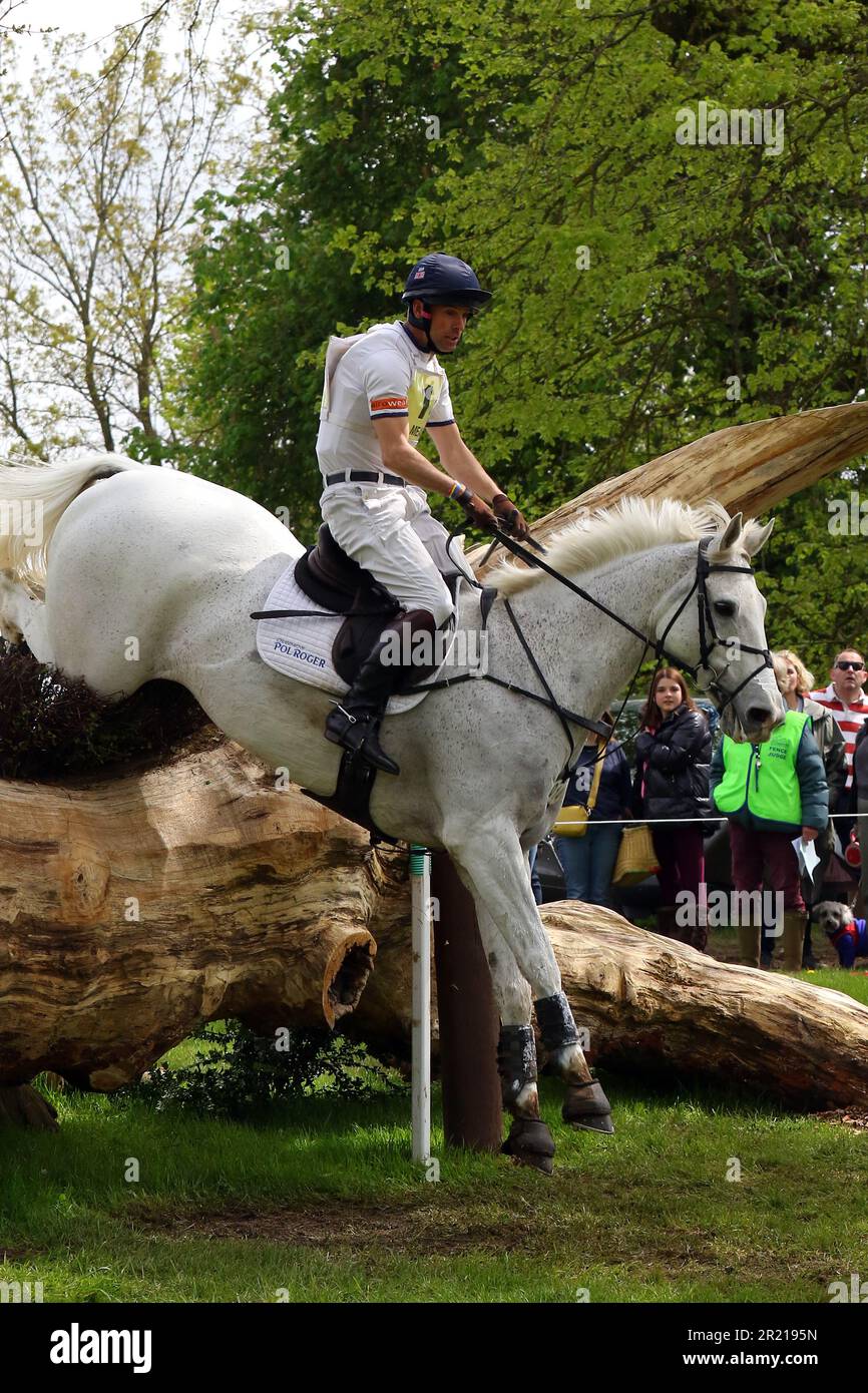 Harry Meade from Great Britain riding Away Cruising in the Cross Country at Badminton Horse Trials 2023 Stock Photo