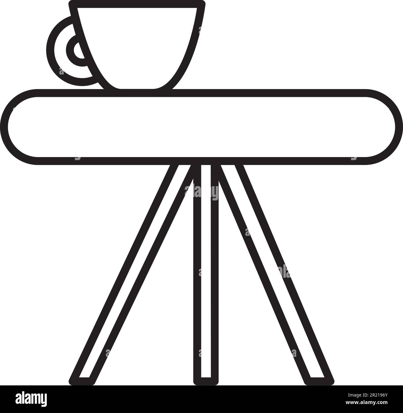 Table canteen furniture with drink cup icon vector. Coffee break or
