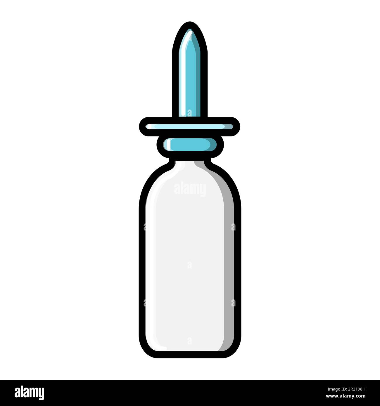 Small medical pharmacetic nasal drops in a jar for the treatment of rhinitis, icon on a white background. Vector illustration Stock Vector