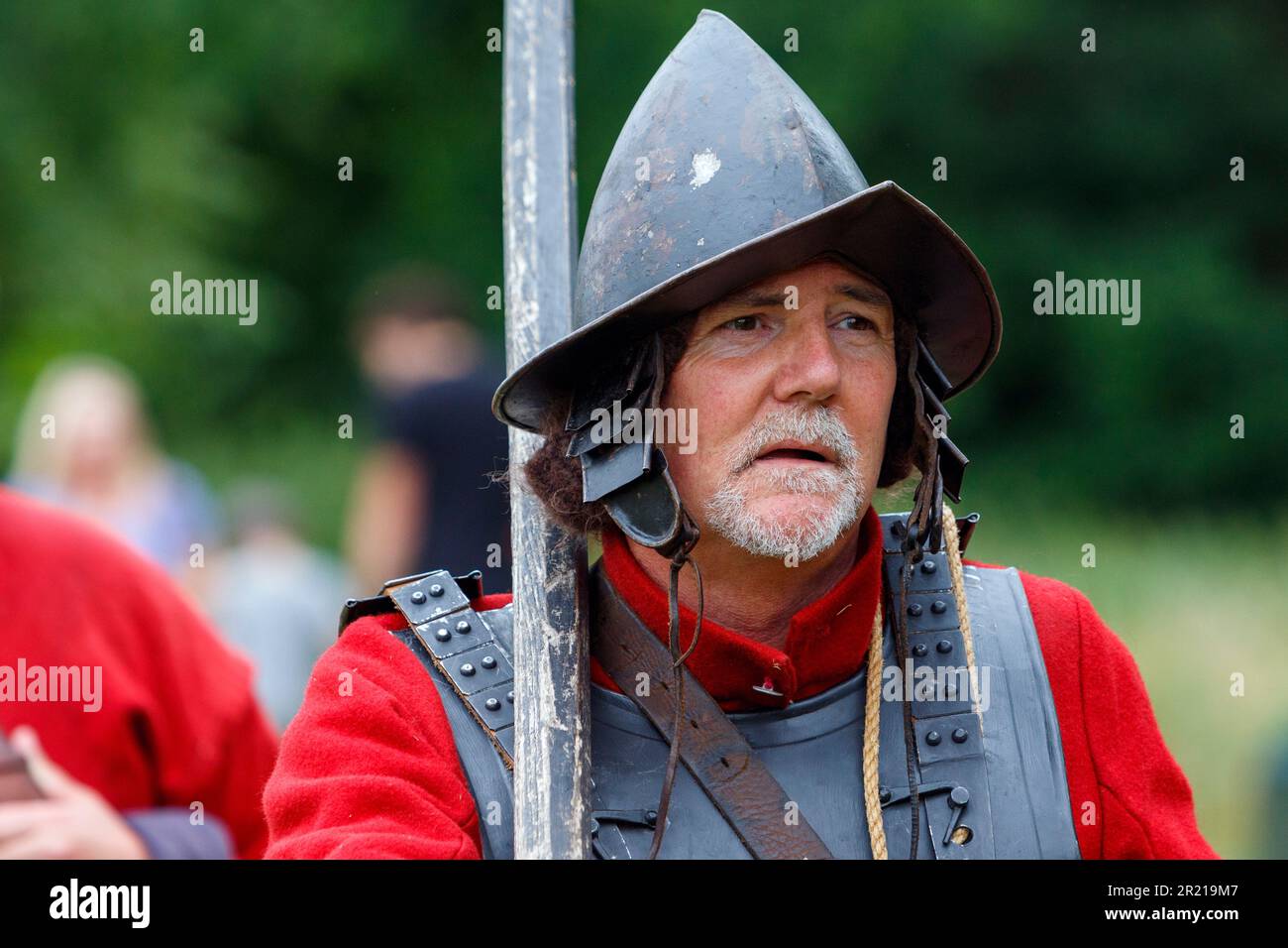 English Civil War Society members take part in the re-enactment of the Battle of Chippenham.The battle took place in 1643 during the English civil war Stock Photo