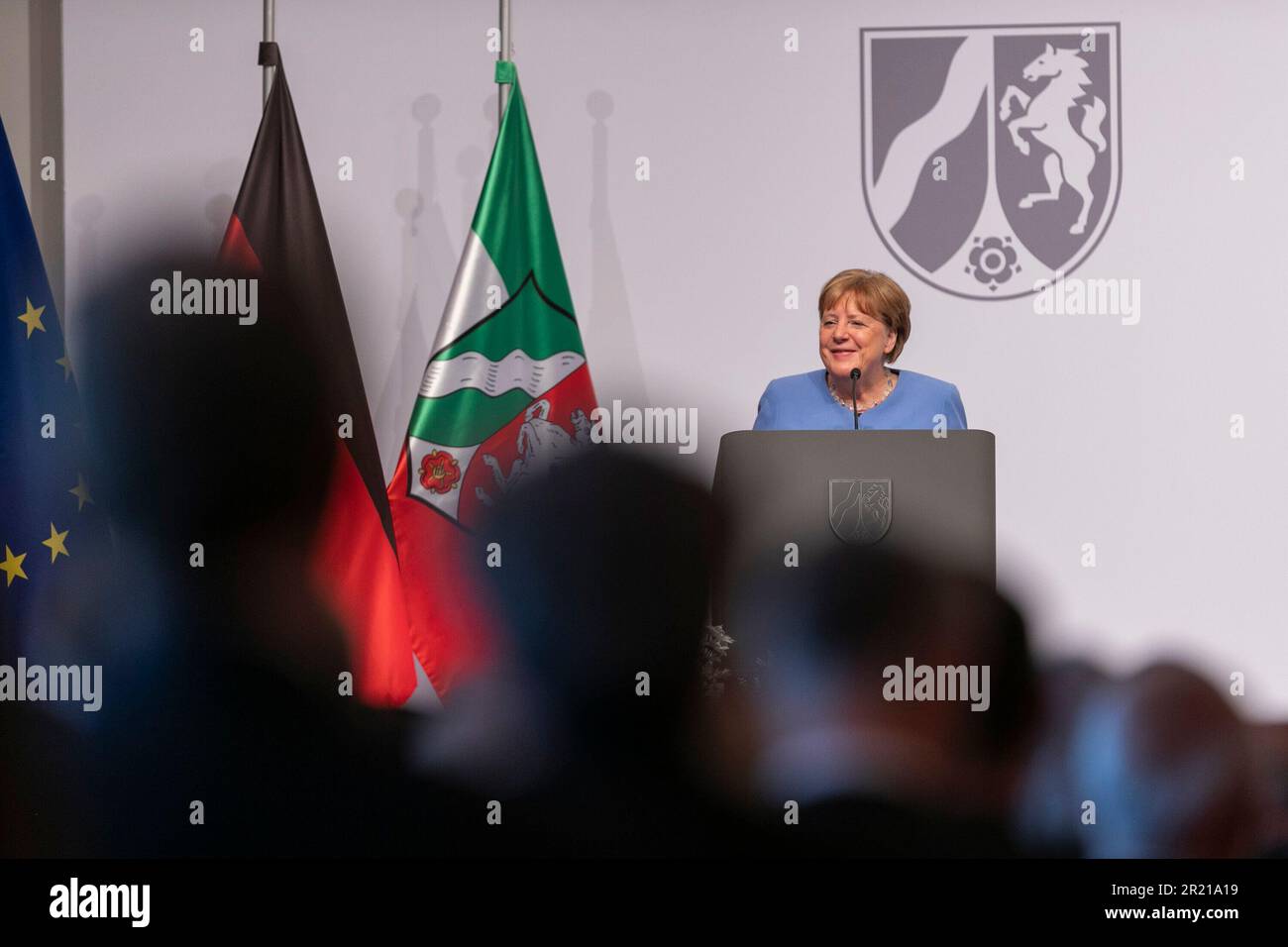Cologne, Deutschland. 16th May, 2023. dr Angela Merkel (former Chancellor), Koeln, presentation of the State Prize of the State of North Rhine-Westphalia to former Chancellor Dr. Angela Merkel, May 16, 2023, Flora Cologne. Credit: dpa/Alamy Live News Stock Photo