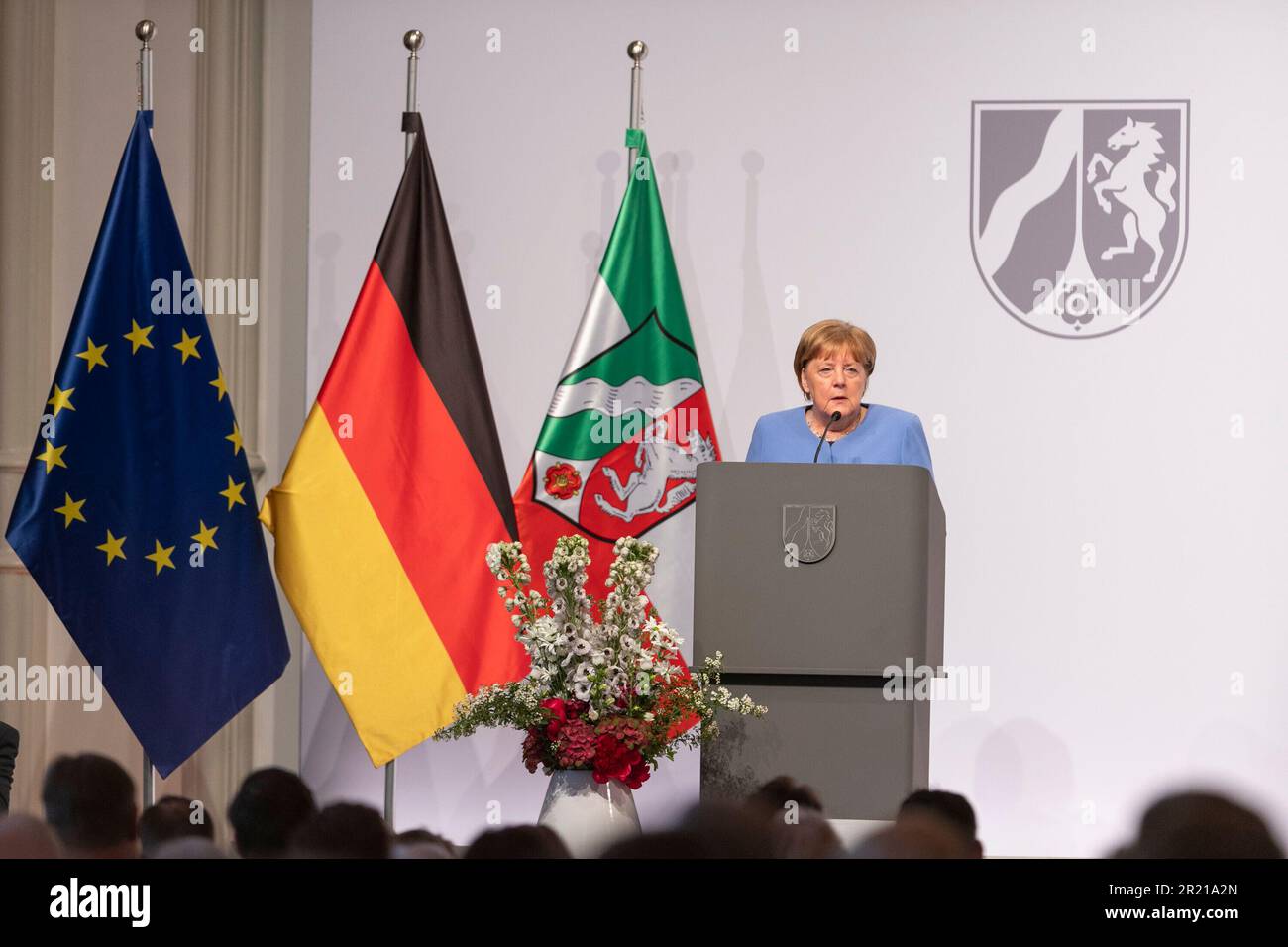 Cologne, Deutschland. 16th May, 2023. dr Angela Merkel (former Chancellor), Koeln, presentation of the State Prize of the State of North Rhine-Westphalia to former Chancellor Dr. Angela Merkel, May 16, 2023, Flora Cologne. Credit: dpa/Alamy Live News Stock Photo