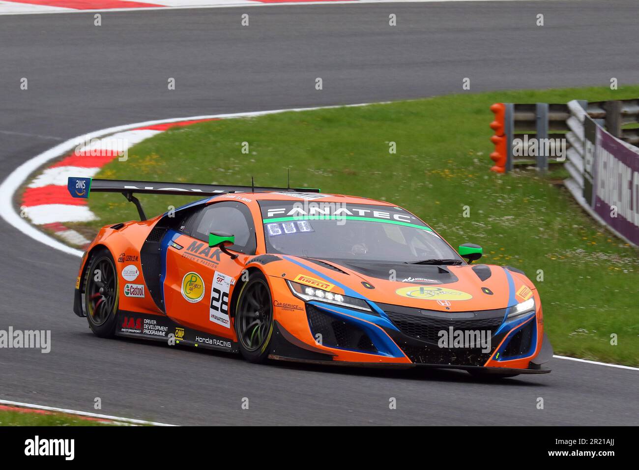 Jacopo Guidetti - Nova Race -  driving Honda NSX GT3 number 28 in the 2023 GT World Challenge Europe Sprint Cup at Brands Hatch in May 2023 Stock Photo