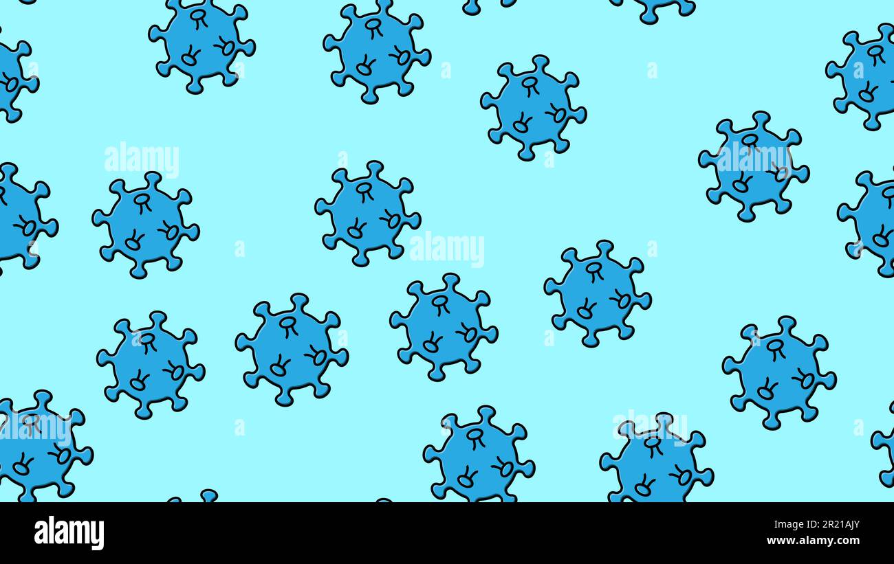 Endless seamless pattern of blue dangerous infectious deadly ...